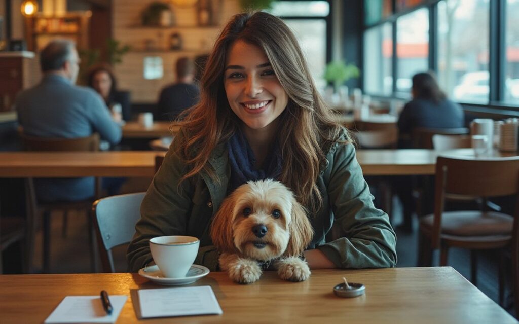 canada avec son chien au restaurant